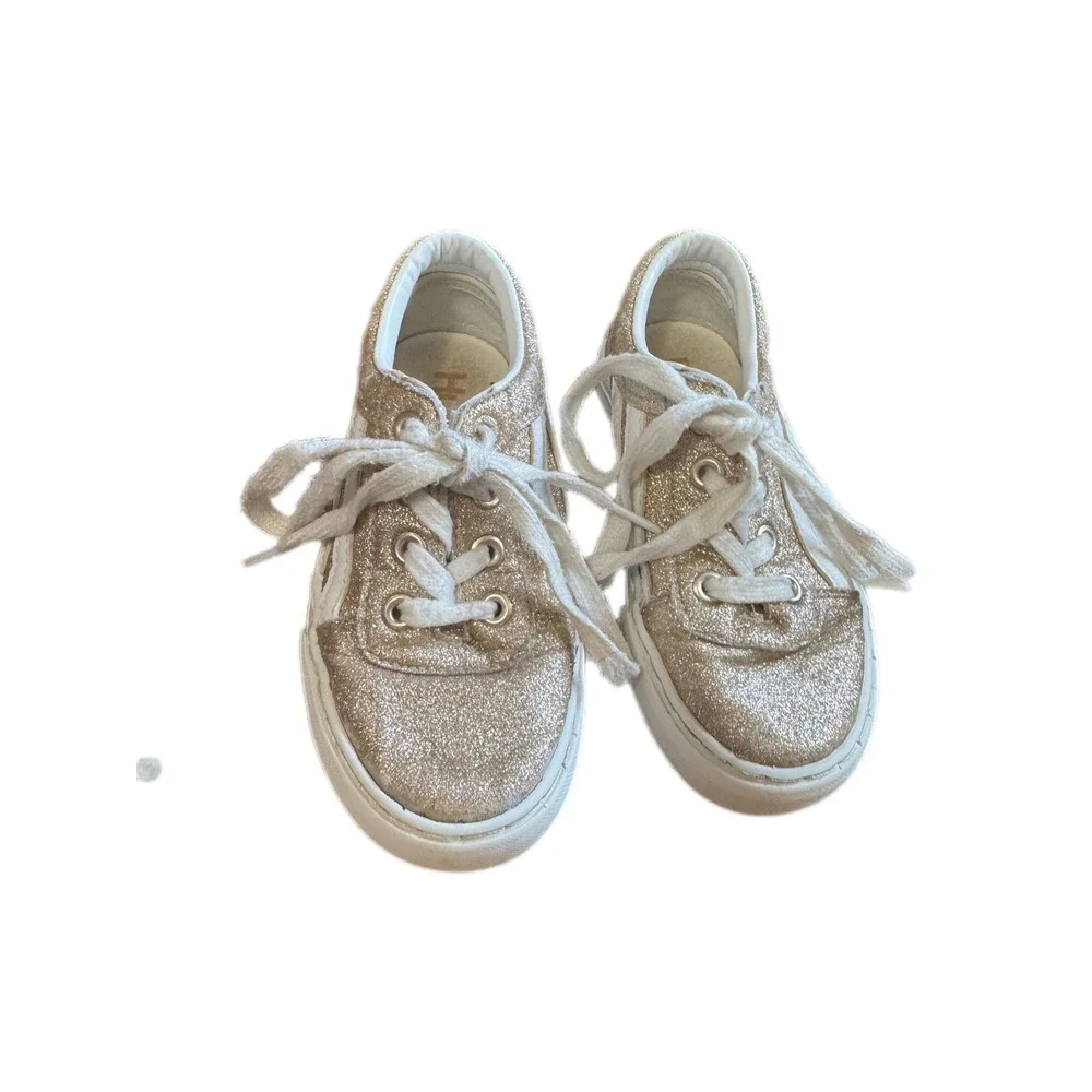Hurley Boardy Sneakers Kids Size 11 Gold Glitter Low Top Lace Up‎